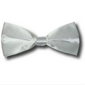 Solid White Satin Bow Tie